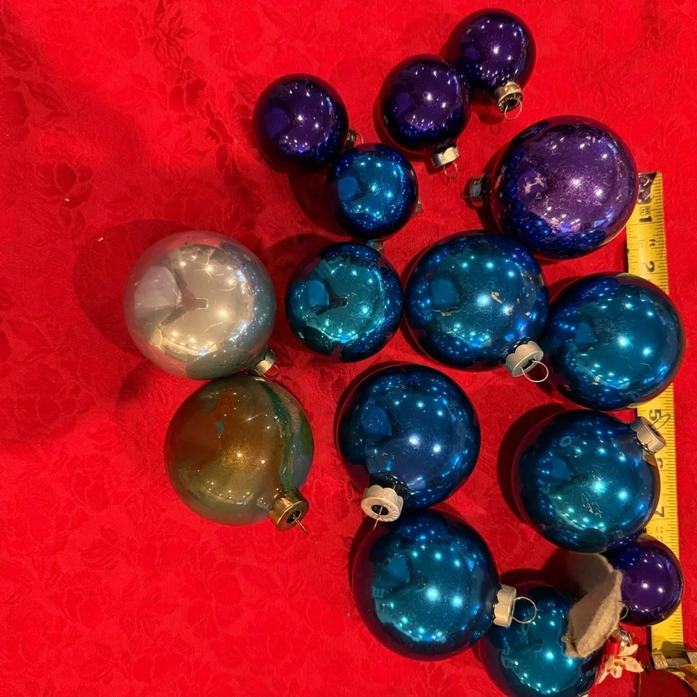 Vintage 15 Rauch Blue and Purple Christmas Ornaments